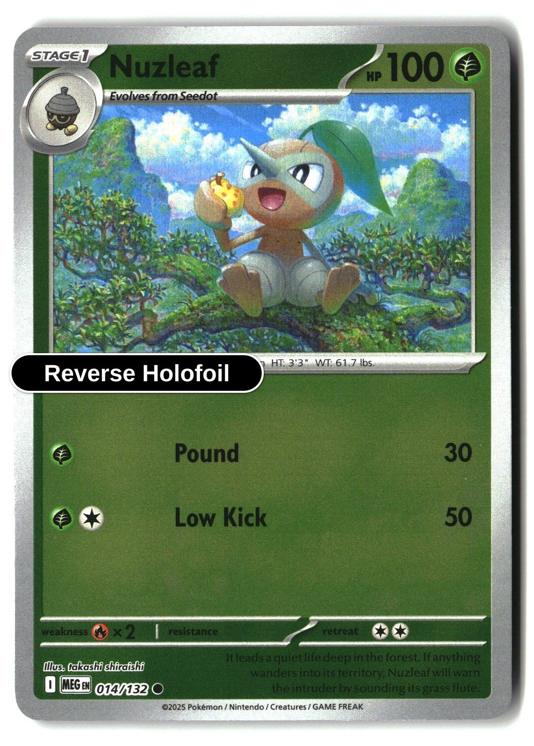Nuzleaf -Reverse Holofoil - 014/132 - [MEG - ME01: Mega Evolution]