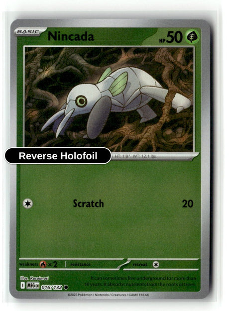 Nincada - 016/132 - [MEG - ME01: Mega Evolution] - Reverse Holofoil