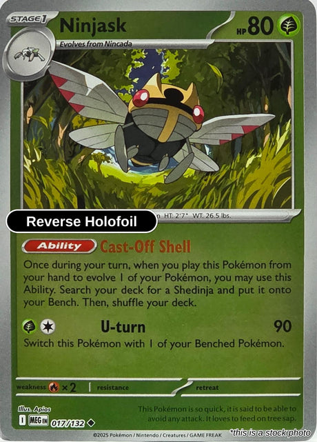 Ninjask - 017/132 - [MEG - ME01: Mega Evolution] - Reverse Holofoil