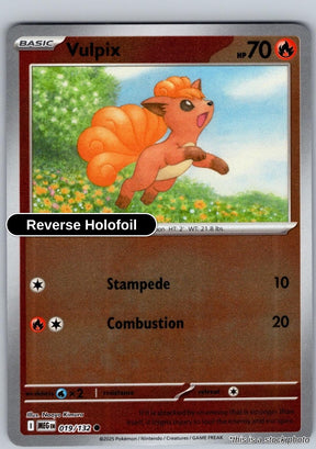Vulpix - 019/132 - [MEG - ME01: Mega Evolution] - Reverse Holofoil