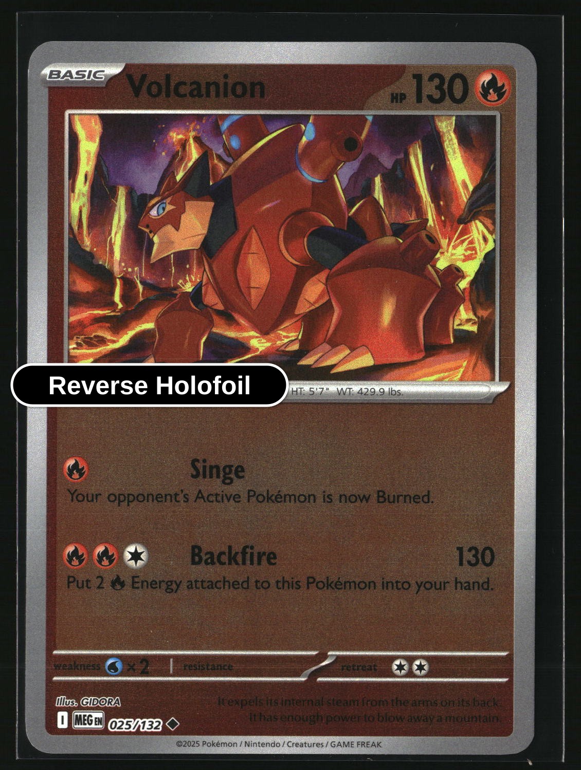 Volcanion - 025/132 - [MEG - ME01: Mega Evolution] - Reverse Holofoil
