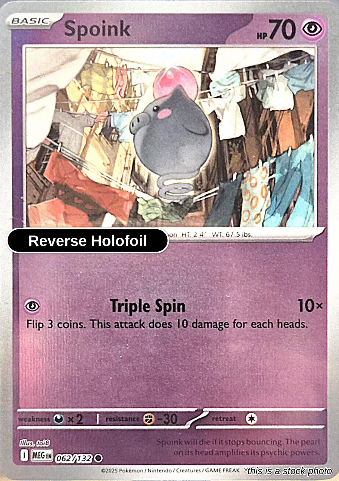 Spoink - 062/132 - [MEG - ME01: Mega Evolution] - Reverse Holofoil