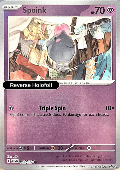 Spoink - 062/132 - [MEG - ME01: Mega Evolution] - Reverse Holofoil