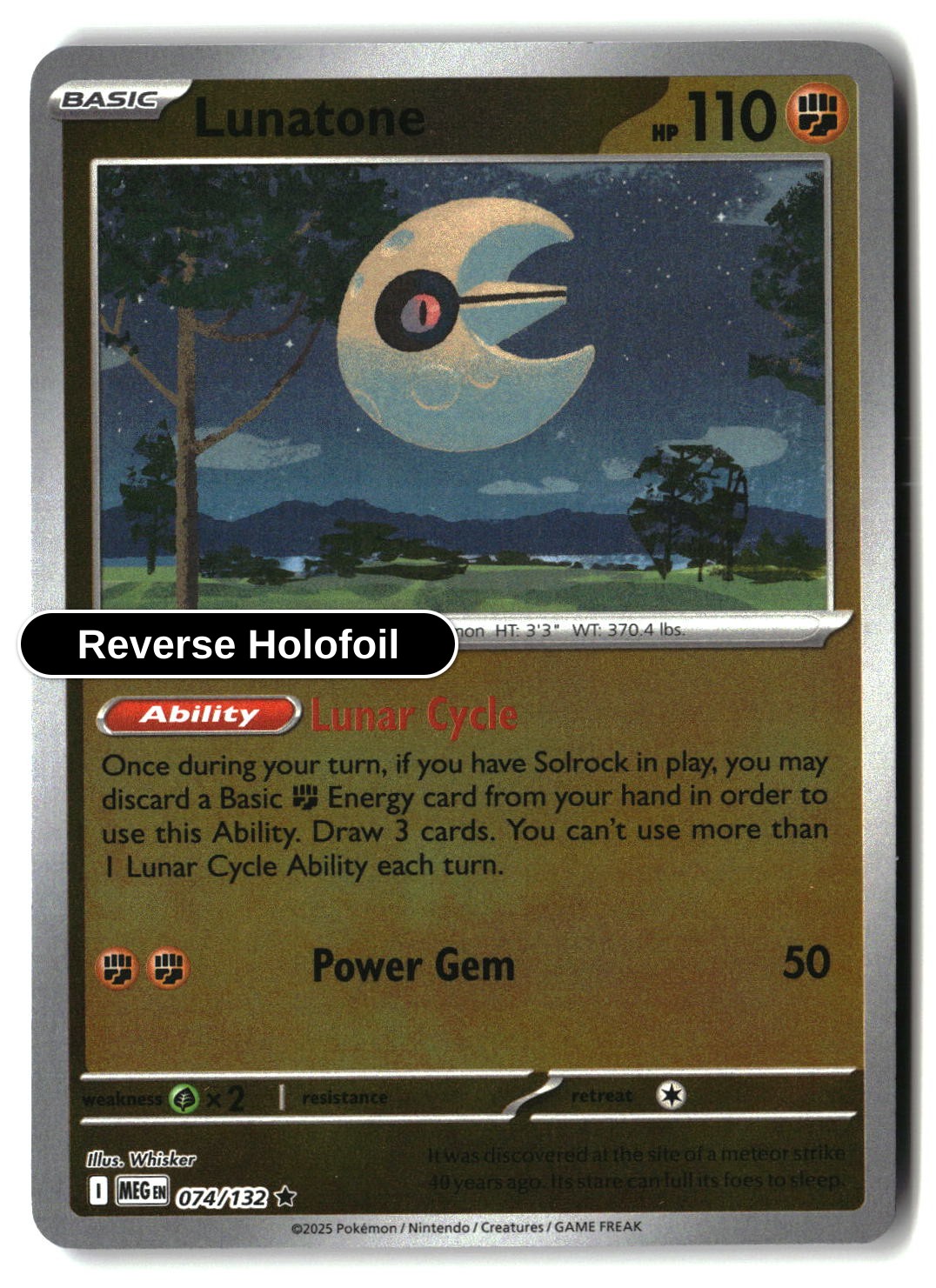 Lunatone - 074/132 - [MEG - ME01: Mega Evolution] - Reverse Holofoil