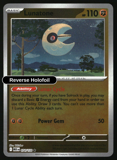 Lunatone - 074/132 - [MEG - ME01: Mega Evolution] - Reverse Holofoil