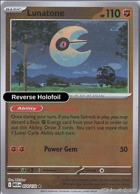 Lunatone - 074/132 - [MEG - ME01: Mega Evolution] - Reverse Holofoil