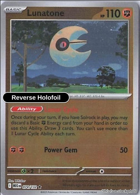 Lunatone - 074/132 - [MEG - ME01: Mega Evolution] - Reverse Holofoil