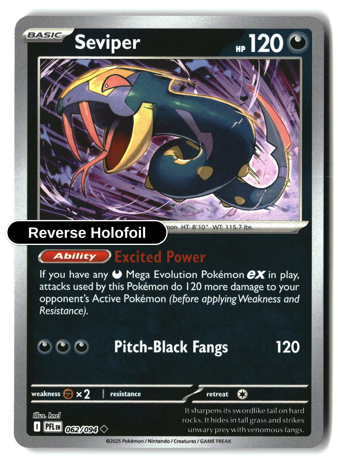 Seviper - 062/094 - [PFL - ME02: Phantasmal Flames] - Reverse Holofoil