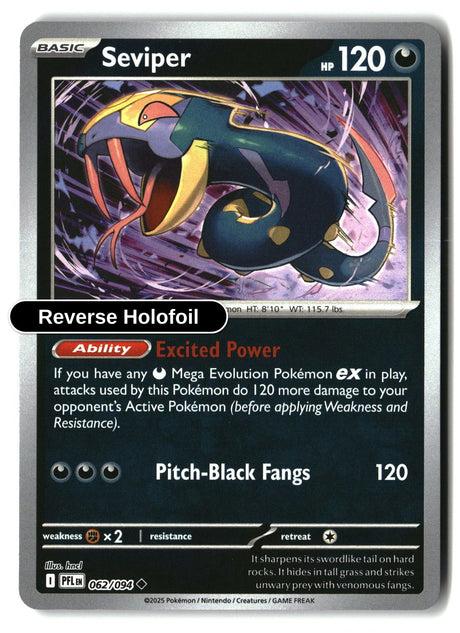 Seviper - 062/094 - [PFL - ME02: Phantasmal Flames] - Reverse Holofoil