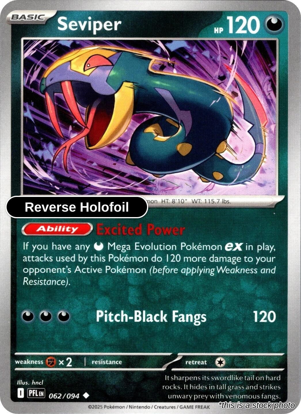 Seviper - 062/094 - [PFL - ME02: Phantasmal Flames] - Reverse Holofoil