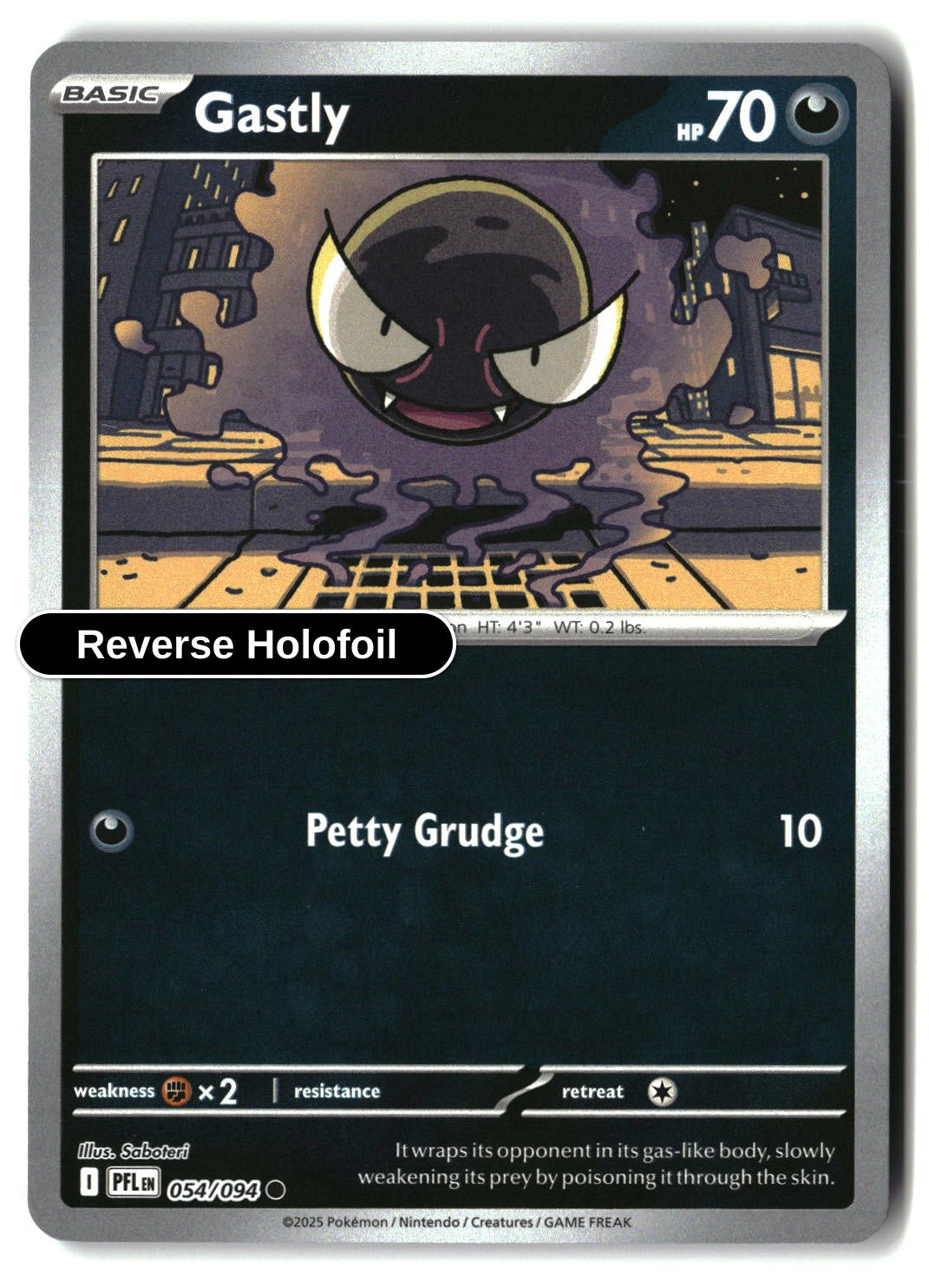 Gastly - 054/094 - [PFL - ME02: Phantasmal Flames] - Reverse Holofoil