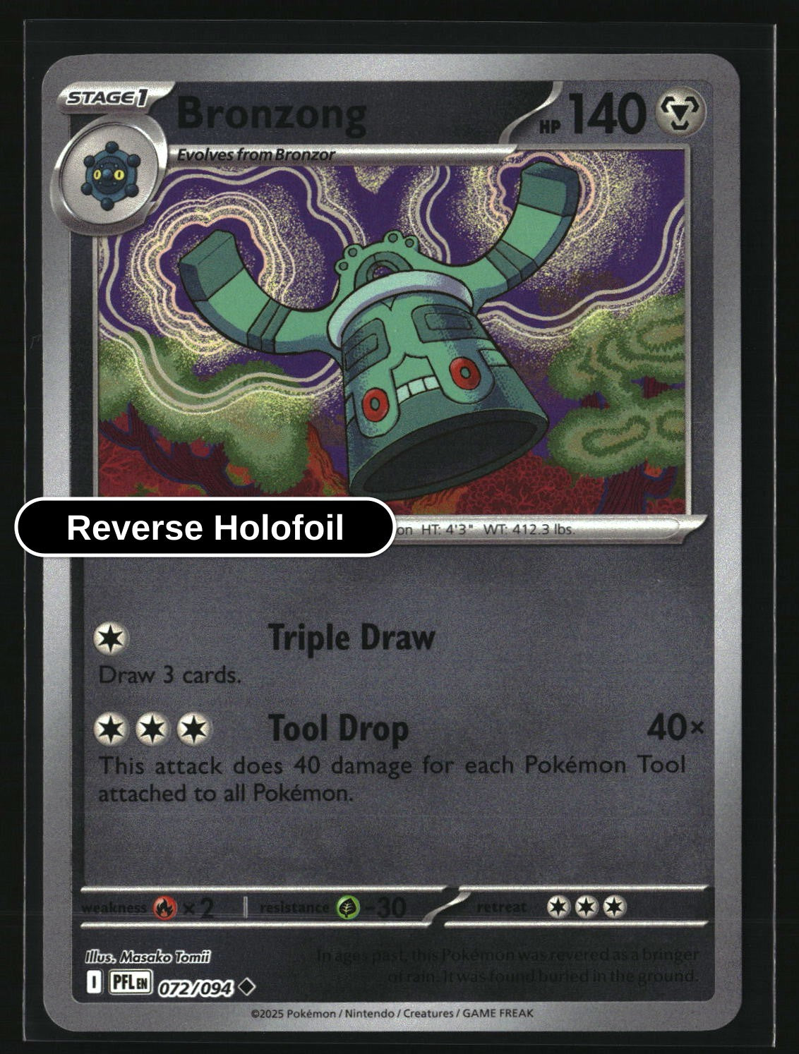 Bronzong - 072/094 - [PFL - ME02: Phantasmal Flames] - Reverse Holofoil