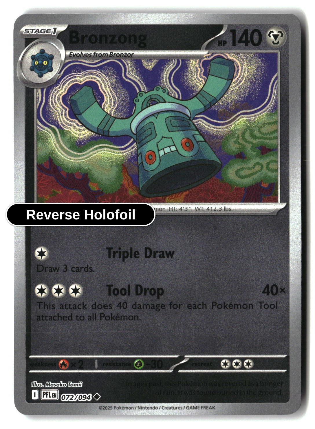 Bronzong - 072/094 - [PFL - ME02: Phantasmal Flames] - Reverse Holofoil