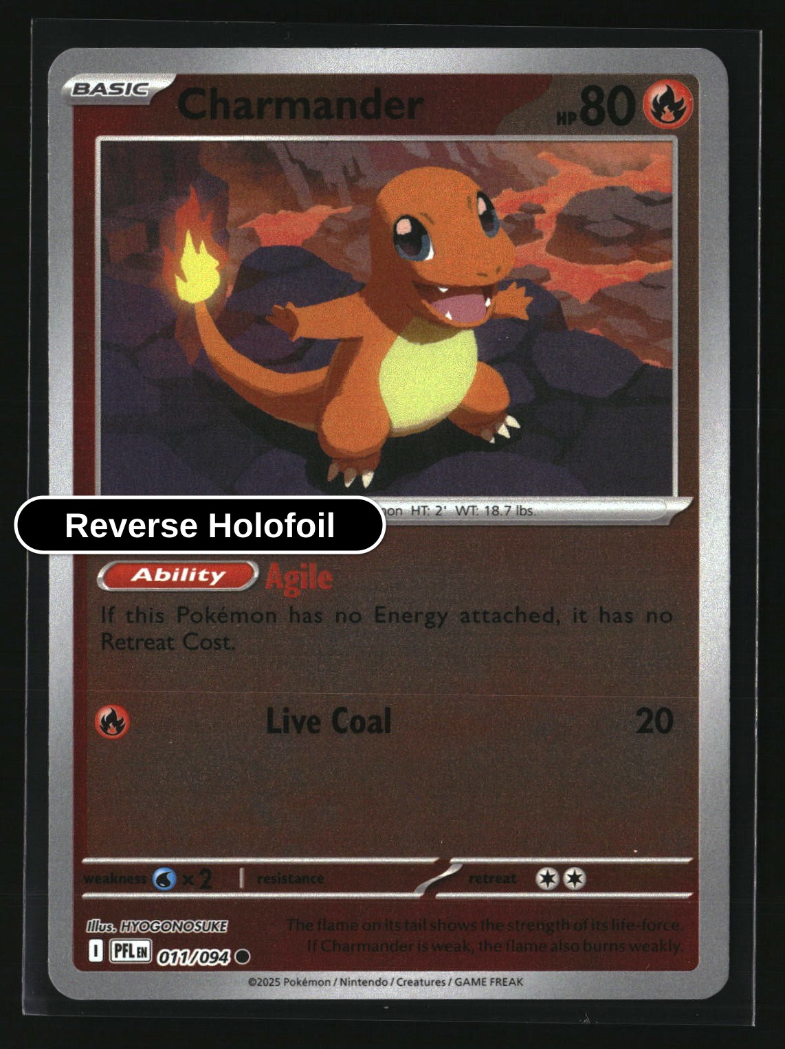 Charmander - 011/094 - [PFL - ME02: Phantasmal Flames] - Reverse Holofoil