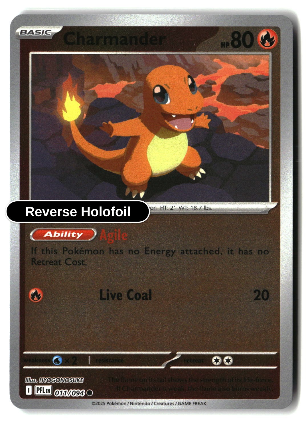 Charmander - 011/094 - [PFL - ME02: Phantasmal Flames] - Reverse Holofoil
