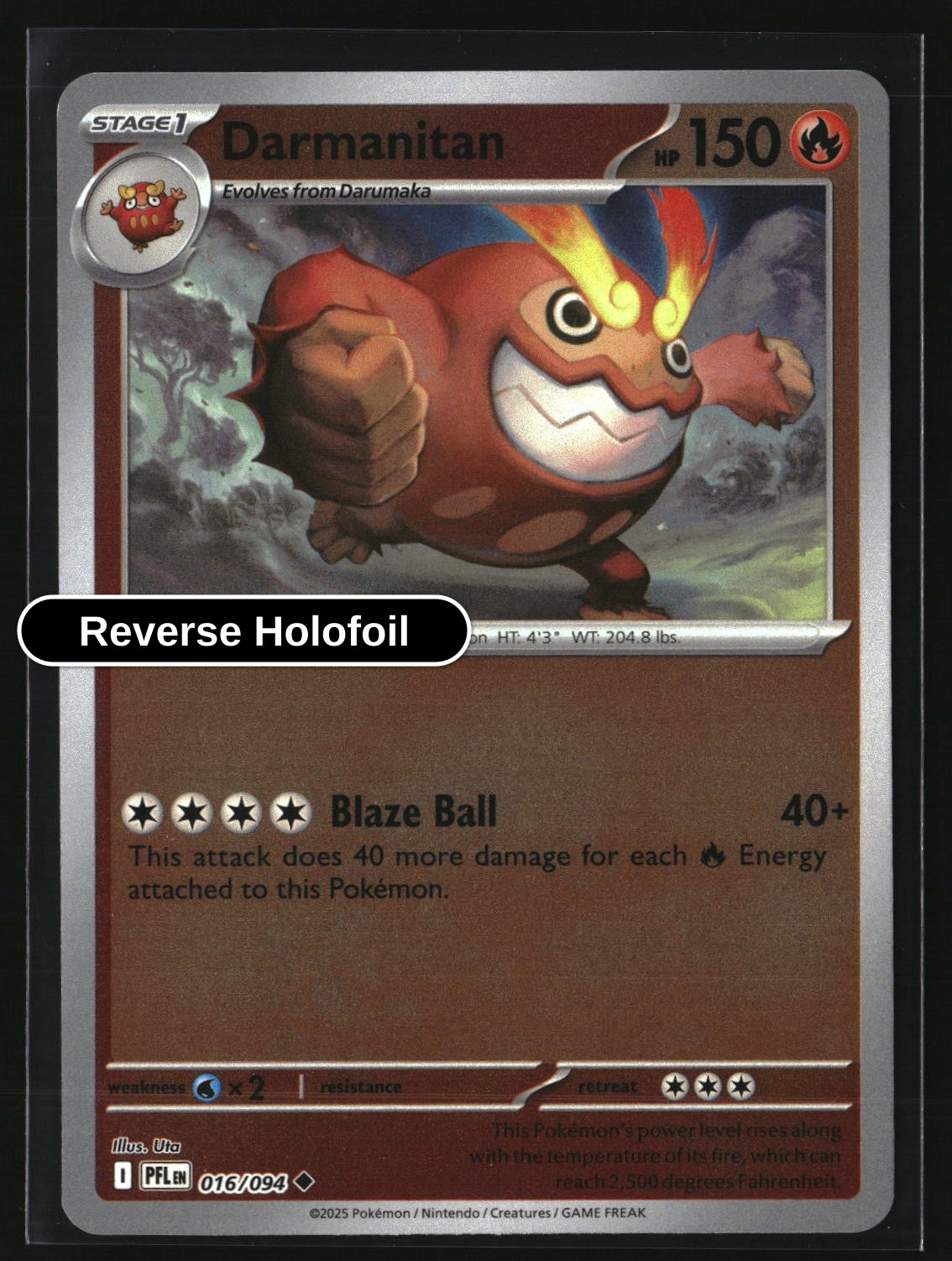 Darmanitan - 016/094 - [PFL - ME02: Phantasmal Flames] - Reverse Holofoil