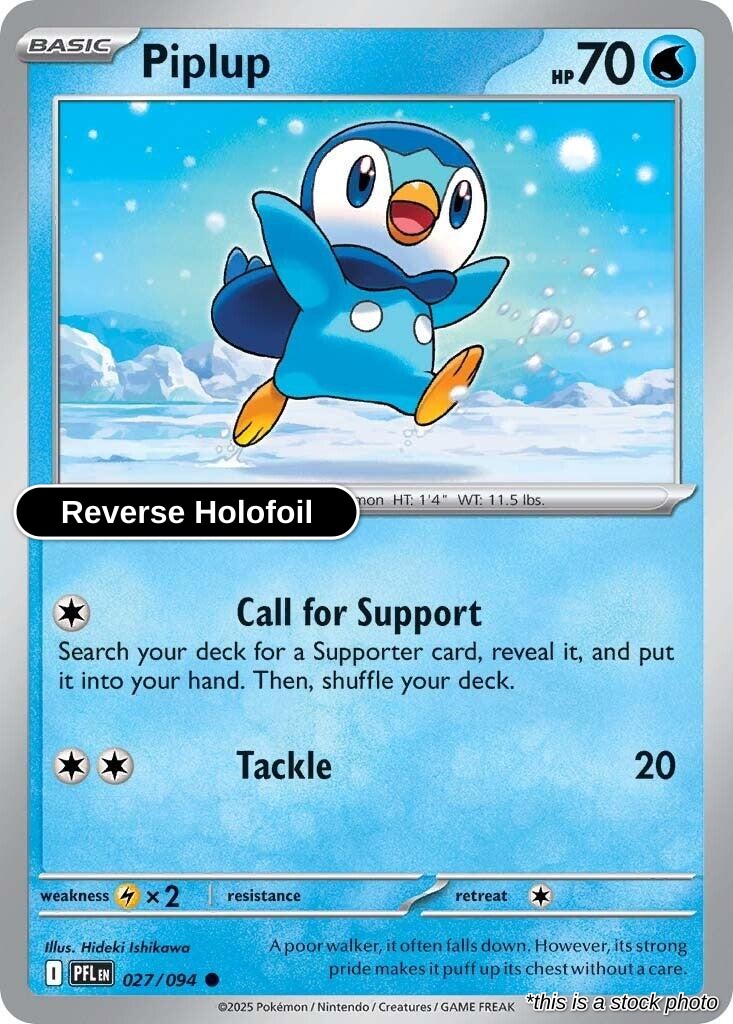 Piplup - 027/094 - [PFL - ME02: Phantasmal Flames] - Reverse Holofoil