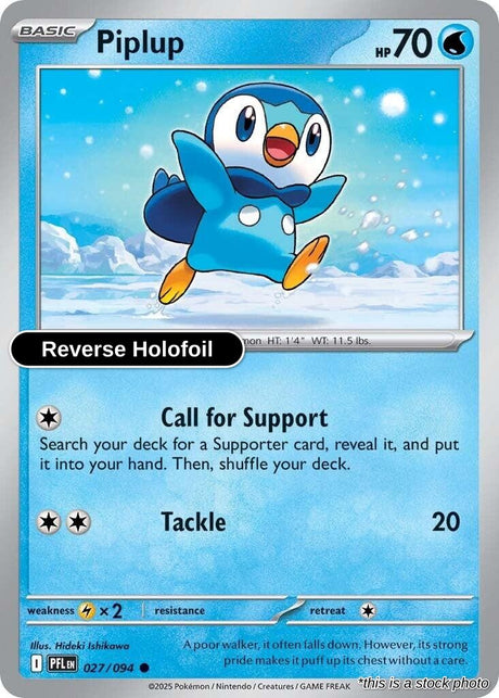 Piplup - 027/094 - [PFL - ME02: Phantasmal Flames] - Reverse Holofoil