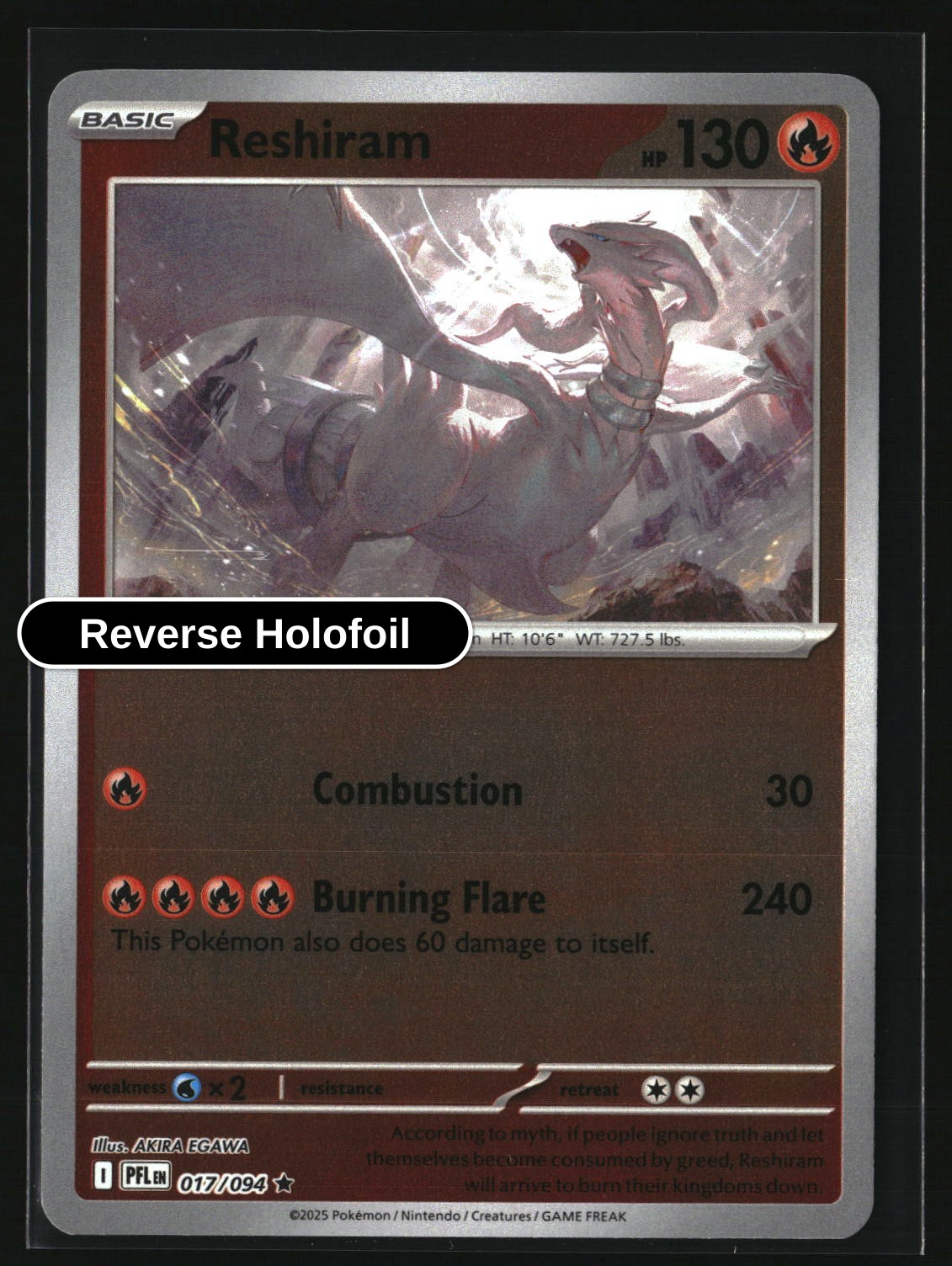 Reshiram - 017/094 - [PFL - ME02: Phantasmal Flames] - Reverse Holofoil