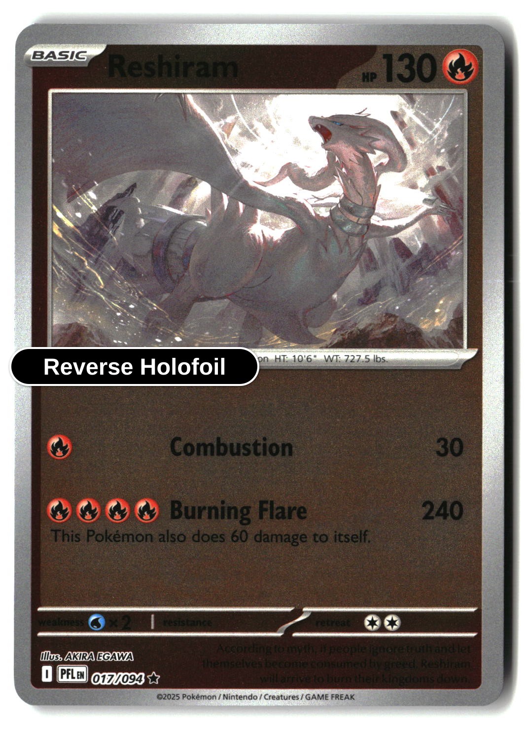 Reshiram - 017/094 - [PFL - ME02: Phantasmal Flames] - Reverse Holofoil