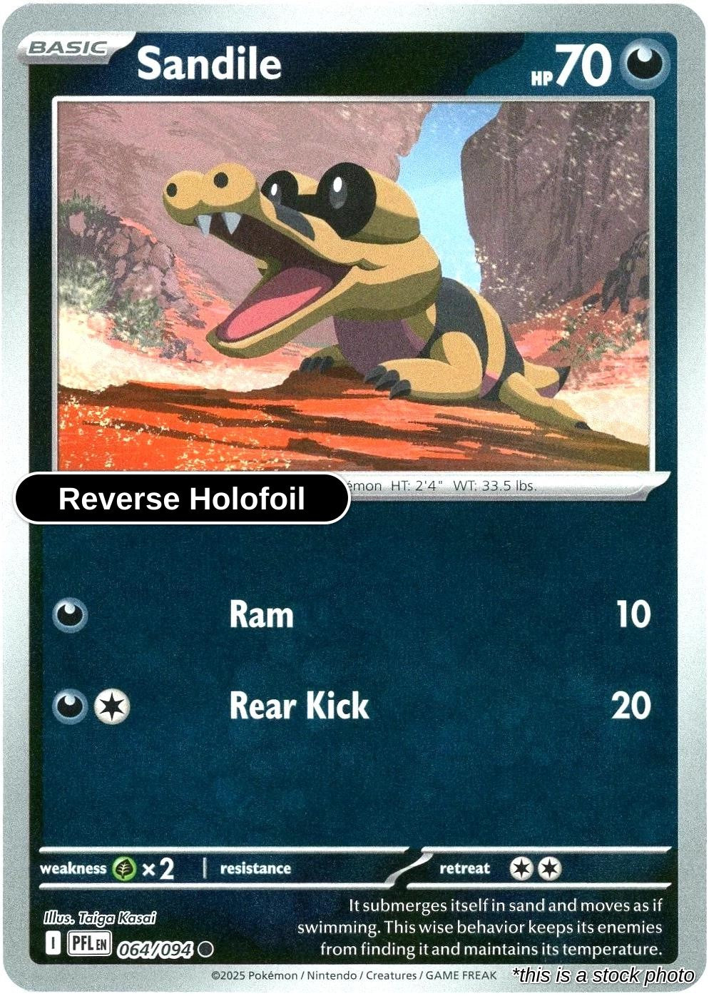 Sandile - 064/094 - [PFL - ME02: Phantasmal Flames] - Reverse Holofoil
