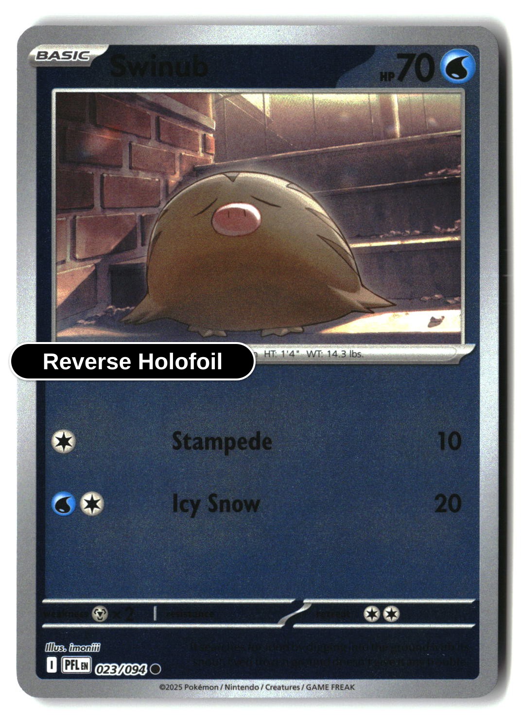 Swinub - 023/094 - [PFL - ME02: Phantasmal Flames] - Reverse Holofoil