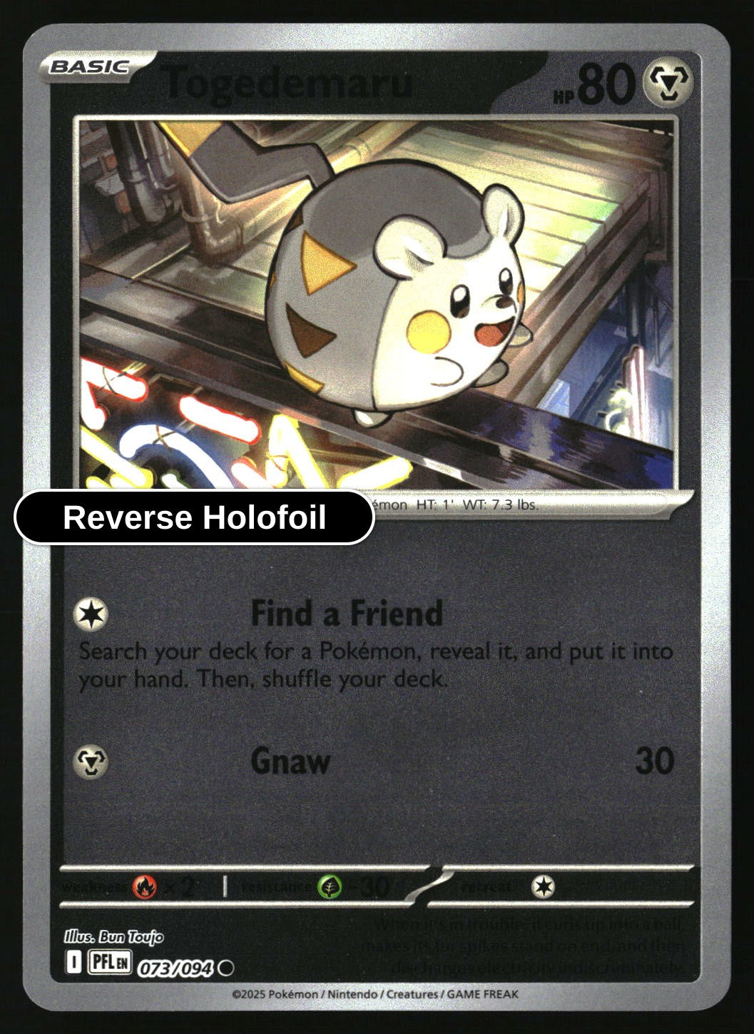 Togedemaru - 073/094 - [PFL - ME02: Phantasmal Flames] - Reverse Holofoil