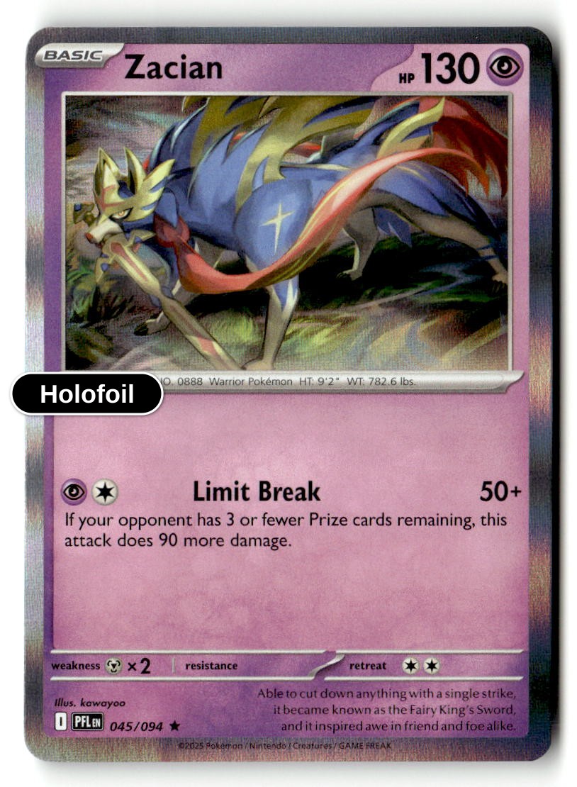 Zacian - 045/094 - [PFL - ME02: Phantasmal Flames] - Holofoil