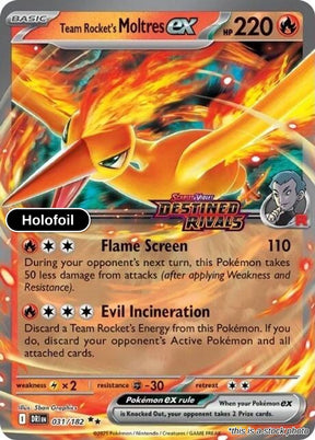 Team Rocket's Moltres ex - 31/182 (Destined Rivals Stamp)