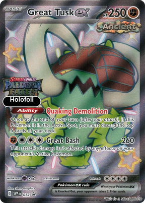 Great Tusk ex - 072 (Paldean Fates Stamped)
