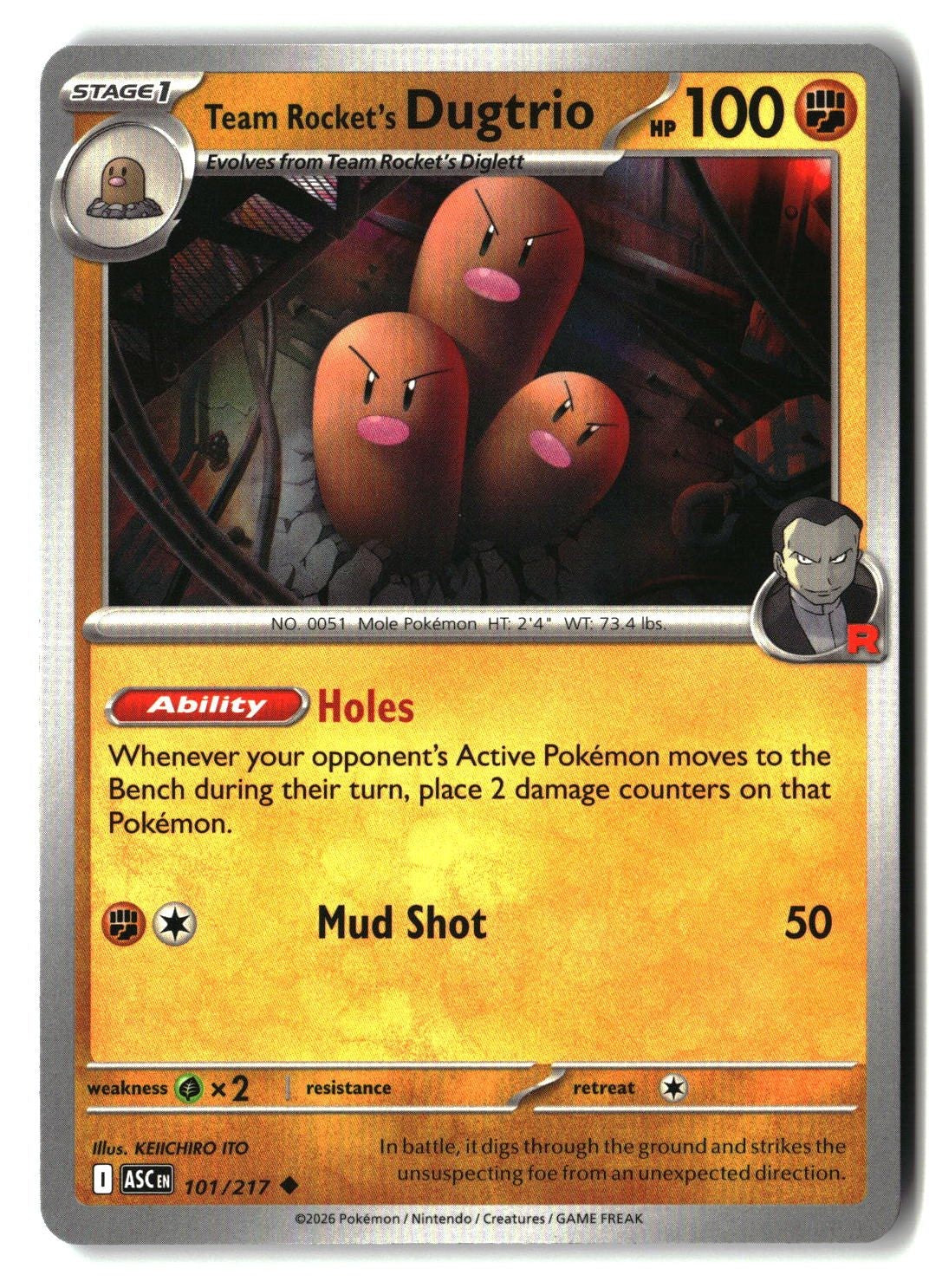 Team Rocket's Dugtrio - 101/217