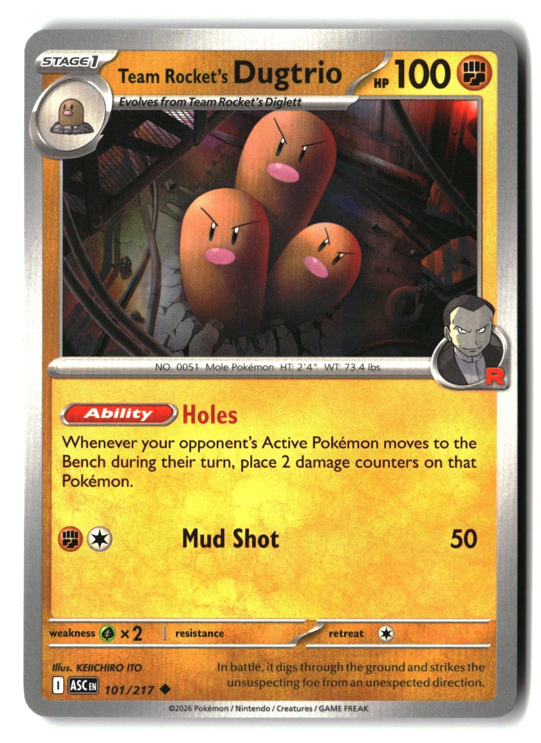 Team Rocket's Dugtrio - 101/217