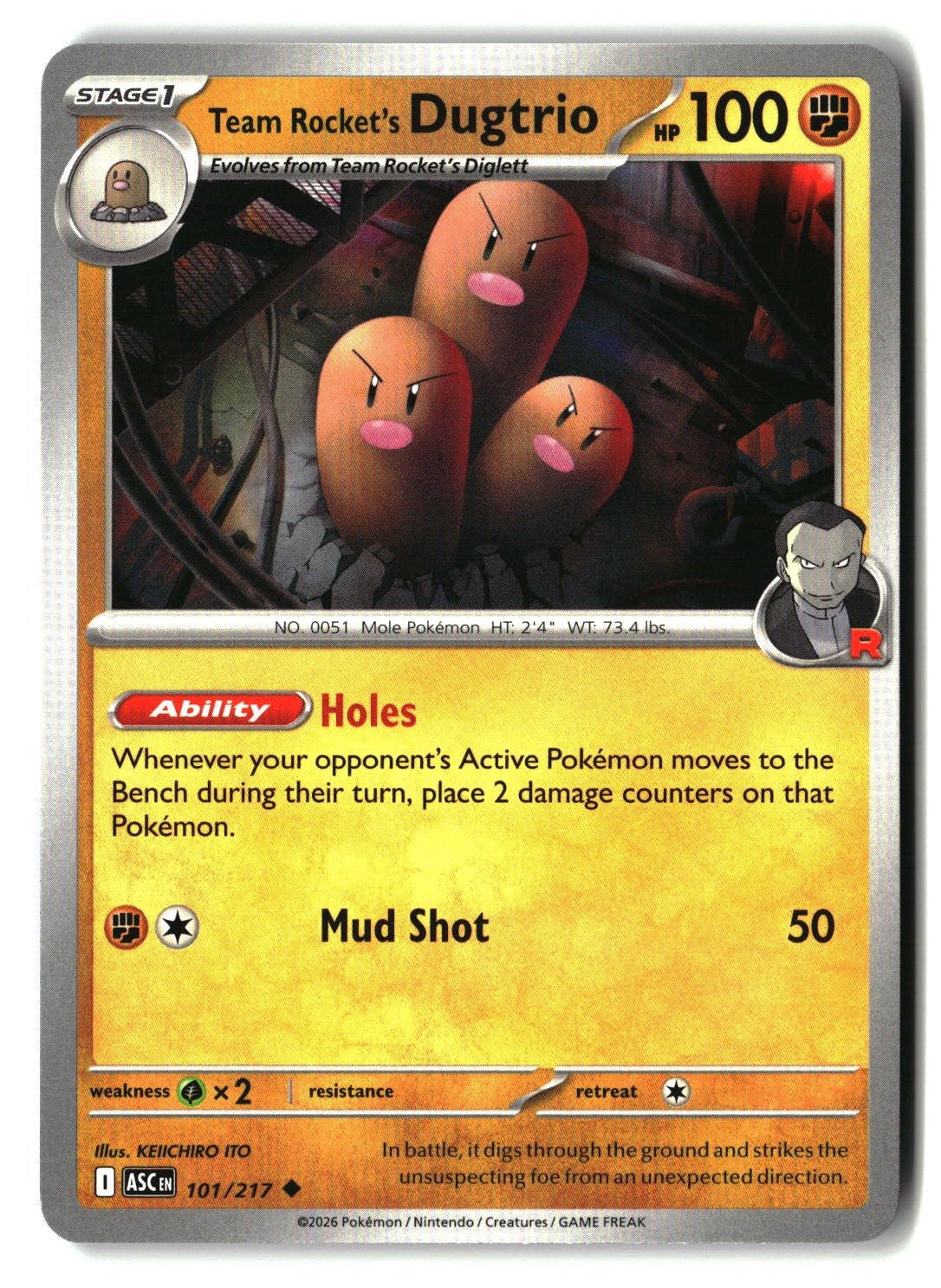 Team Rocket's Dugtrio - 101/217