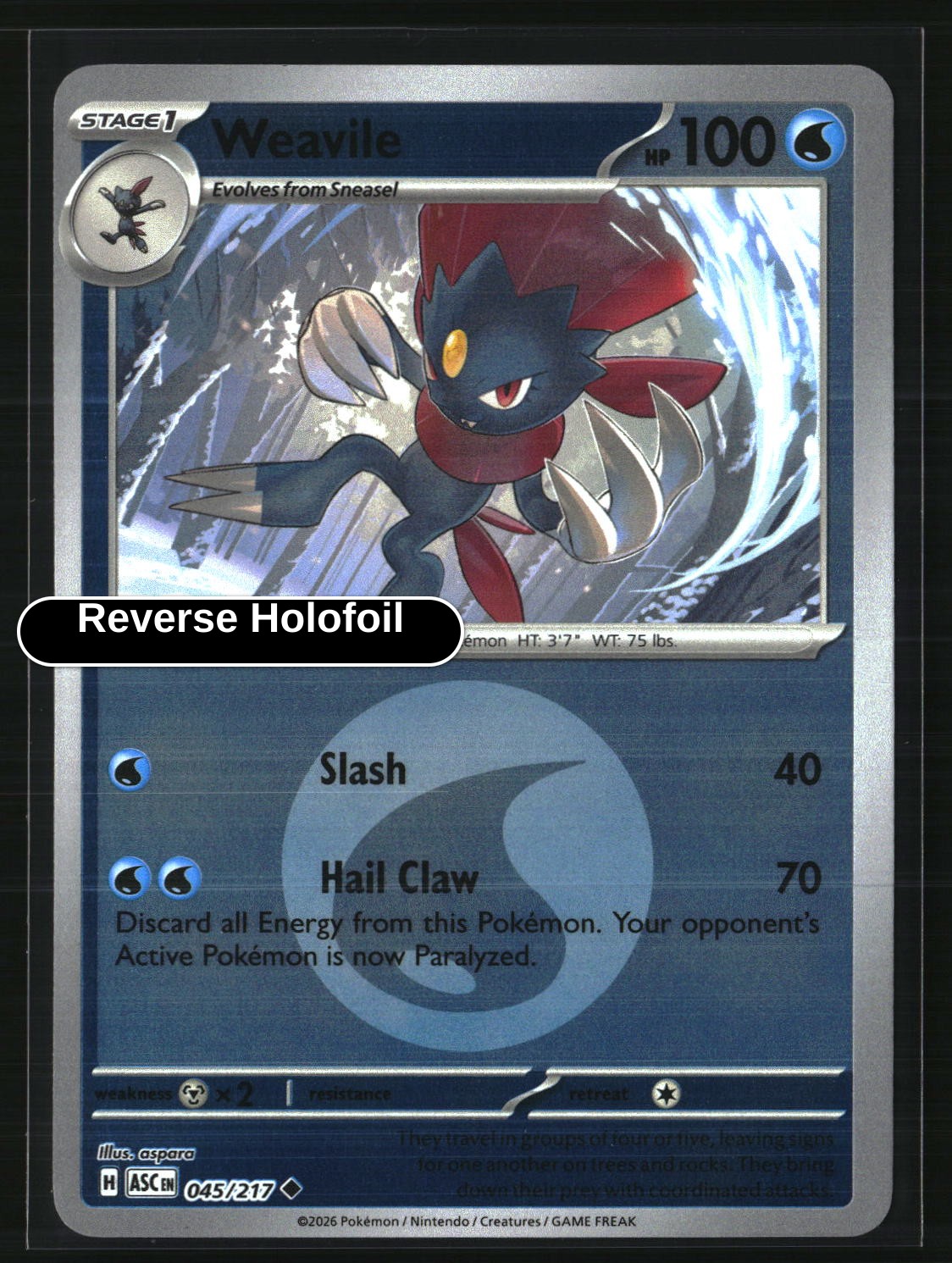 Weavile - 045/217 (Energy Symbol Pattern)