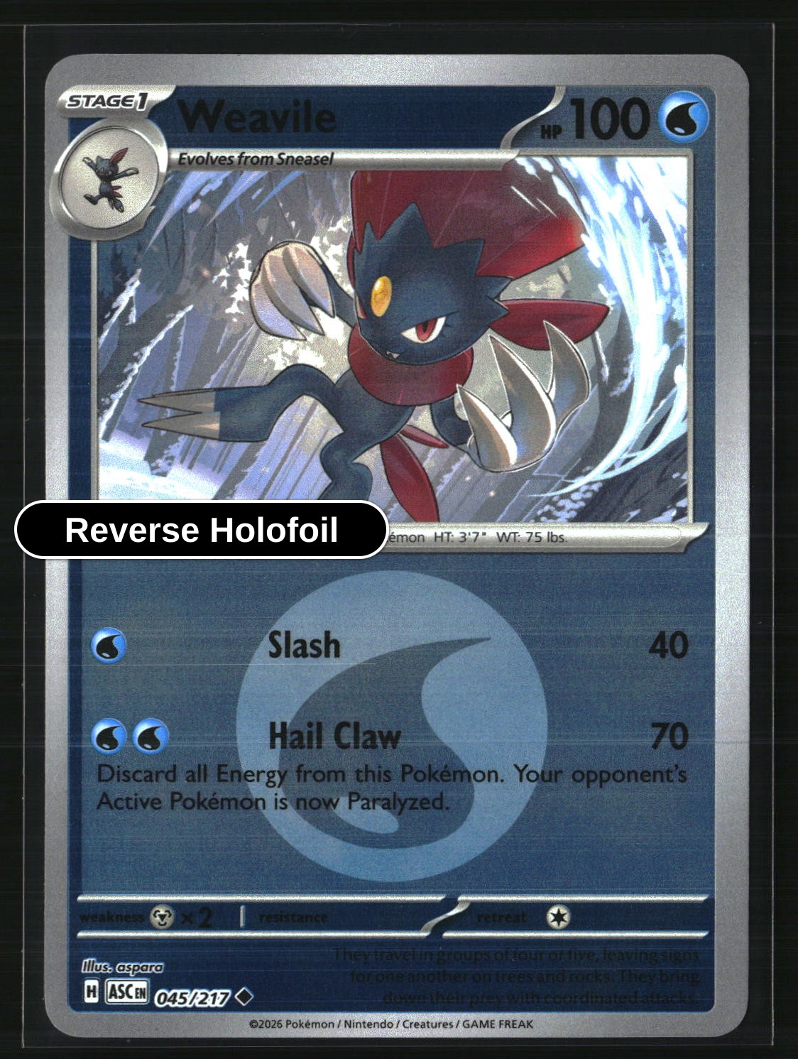 Weavile - 045/217 (Energy Symbol Pattern)