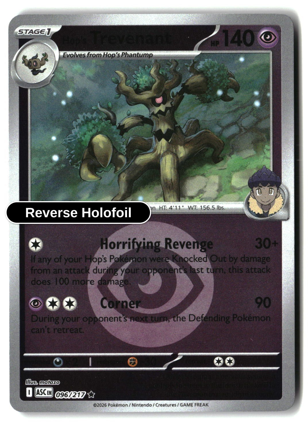 Hop's Trevenant - 096/217 (Energy Symbol Pattern)