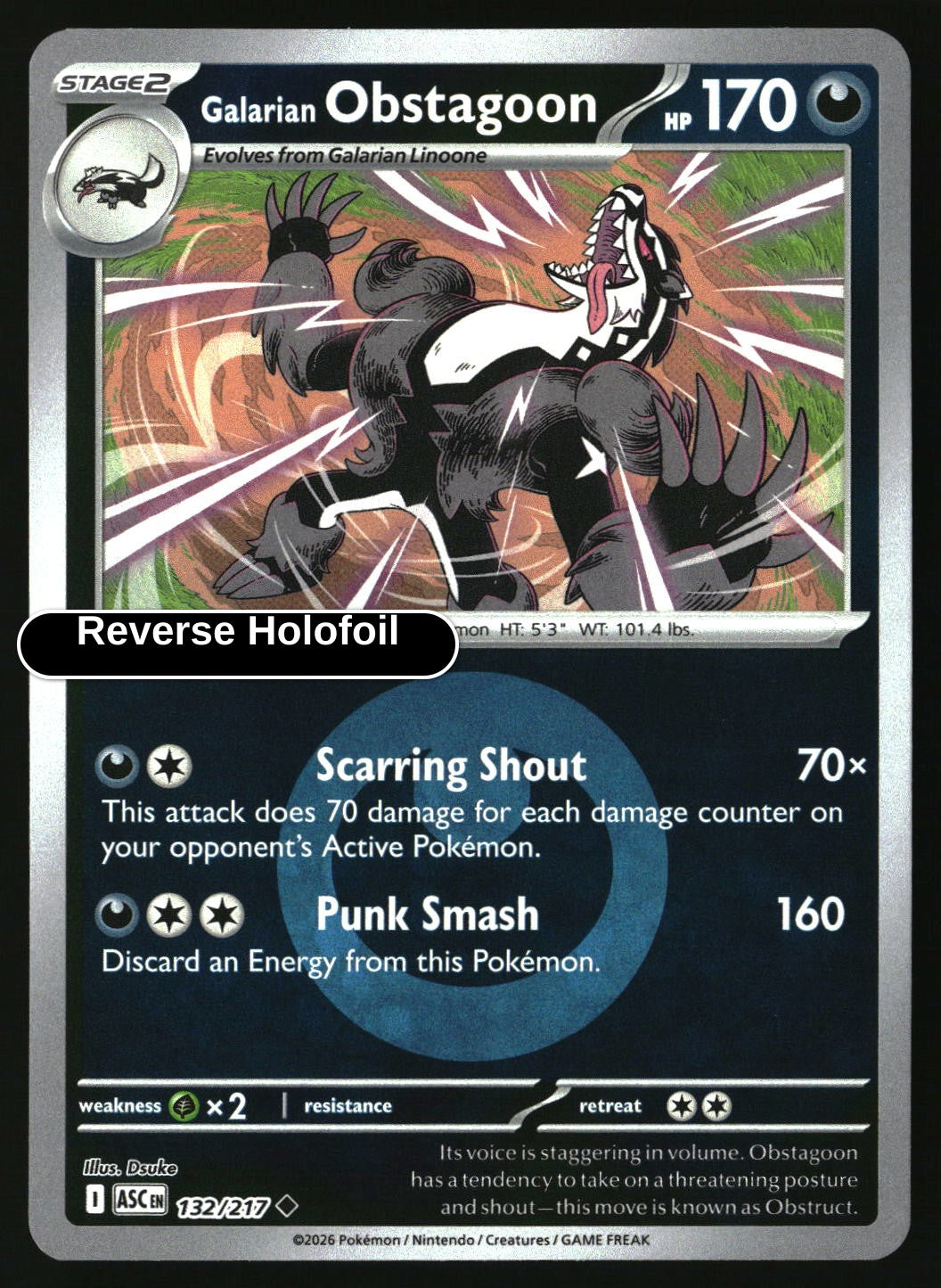 Galarian Obstagoon - 132/217 (Energy Symbol Pattern)