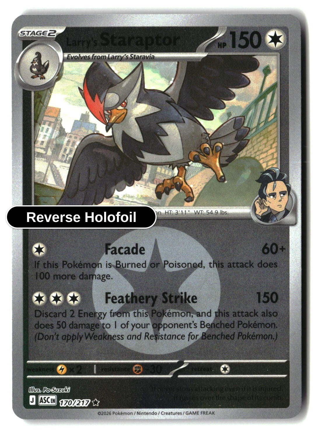 Larry's Staraptor - 170/217 (Energy Symbol Pattern)