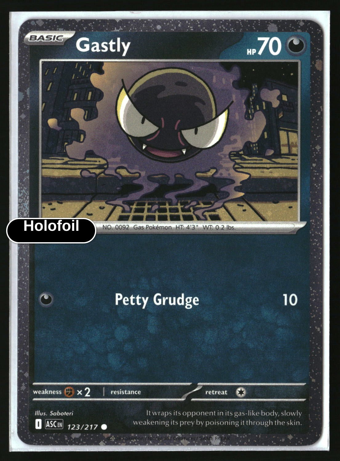 Gastly - 123/217 (Cosmos Holo)