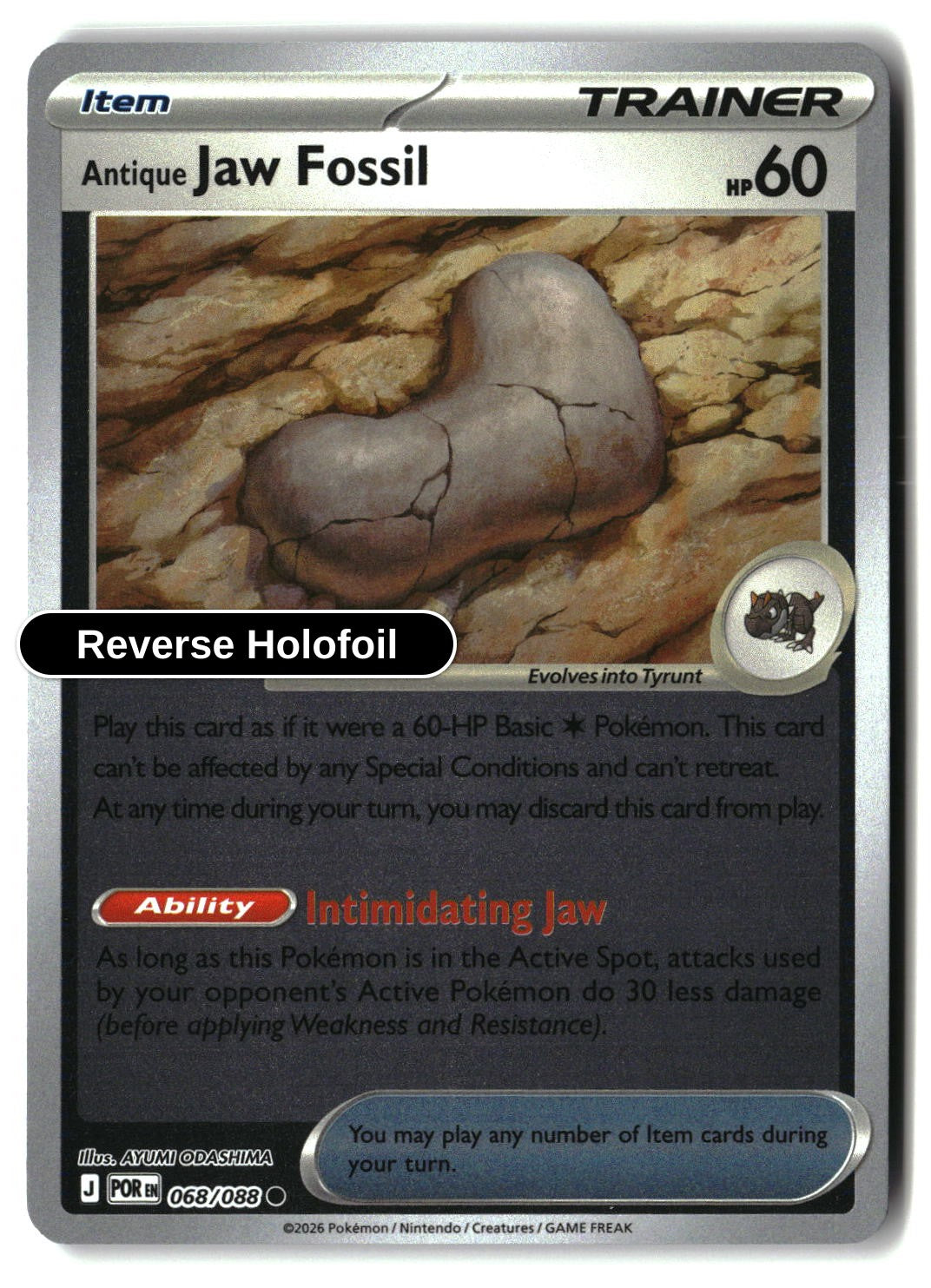 Antique Jaw Fossil - 068/088 - [POR - ME03: Perfect Order] - Reverse Holofoil