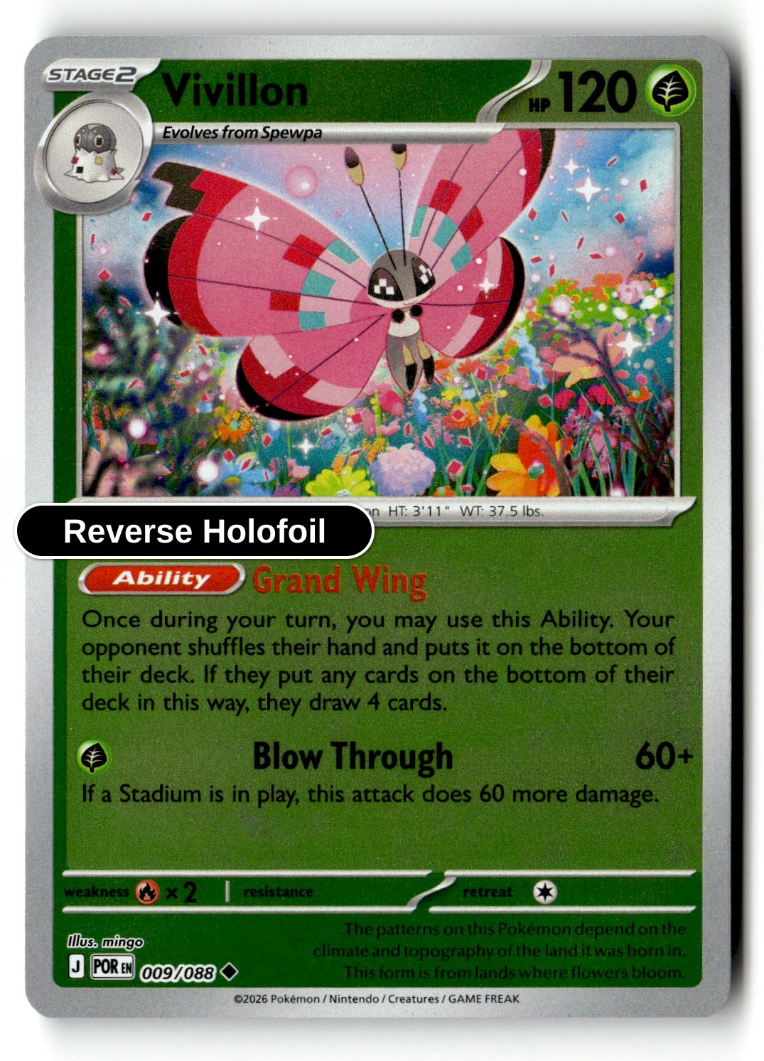 Vivillon - 009/088 - [POR - ME03: Perfect Order] - Reverse Holofoil
