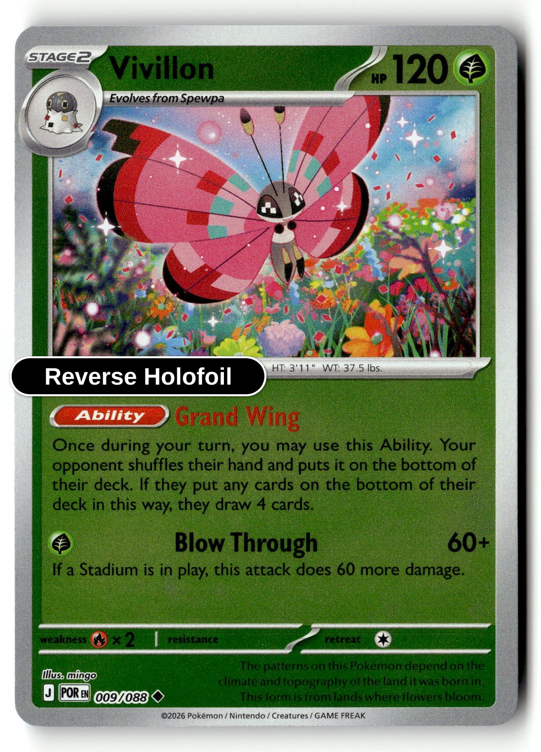 Vivillon - 009/088 - [POR - ME03: Perfect Order] - Reverse Holofoil