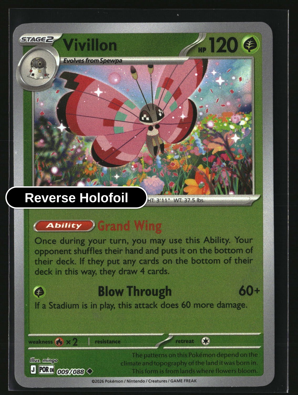 Vivillon - 009/088 - [POR - ME03: Perfect Order] - Reverse Holofoil