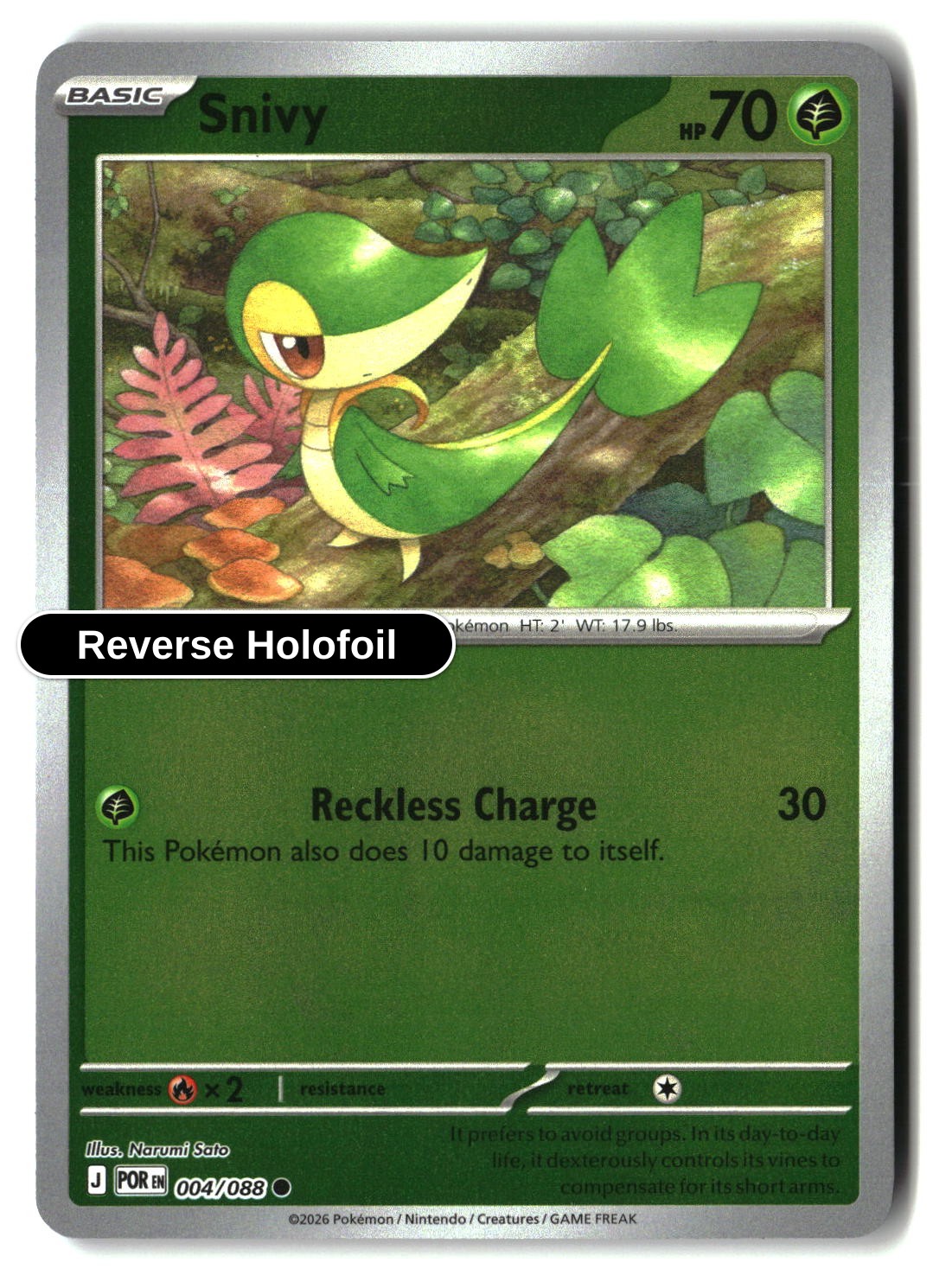 Snivy - 004/088 - [POR - ME03: Perfect Order] - Reverse Holofoil