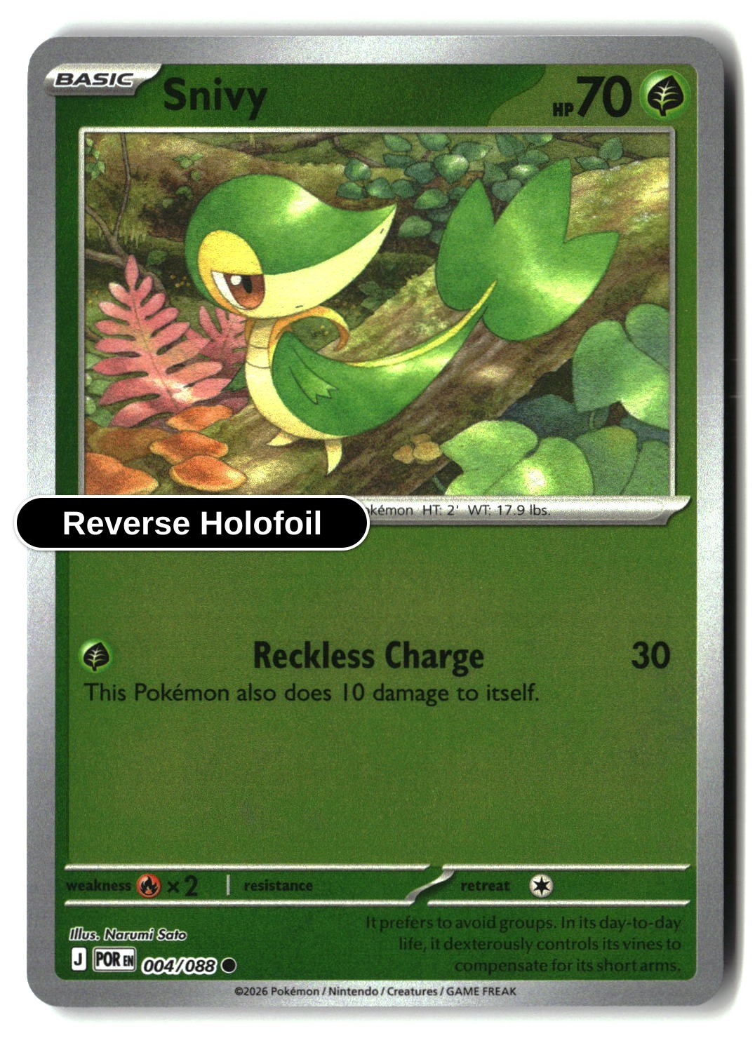 Snivy - 004/088 - [POR - ME03: Perfect Order] - Reverse Holofoil