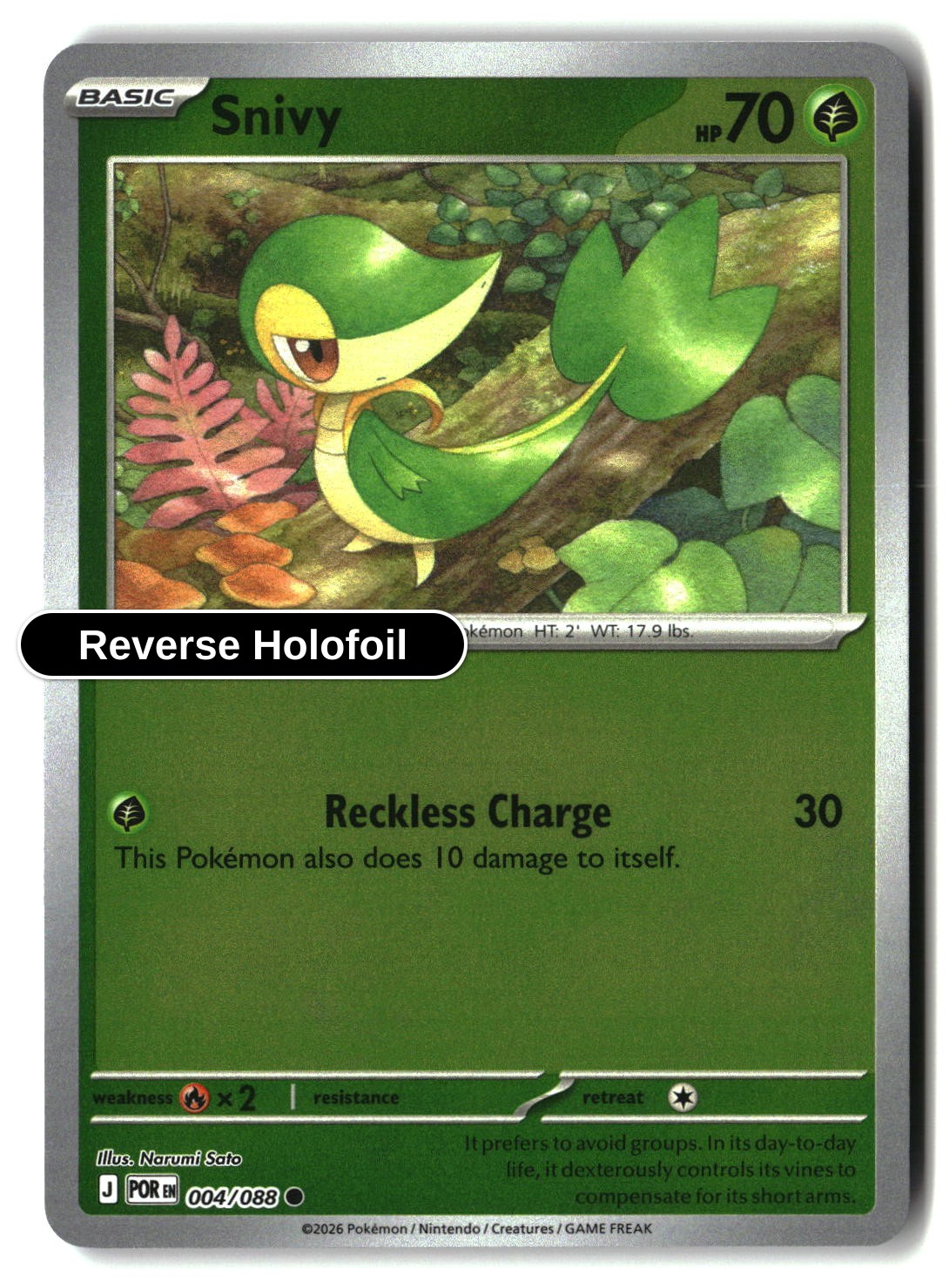 Snivy - 004/088 - [POR - ME03: Perfect Order] - Reverse Holofoil
