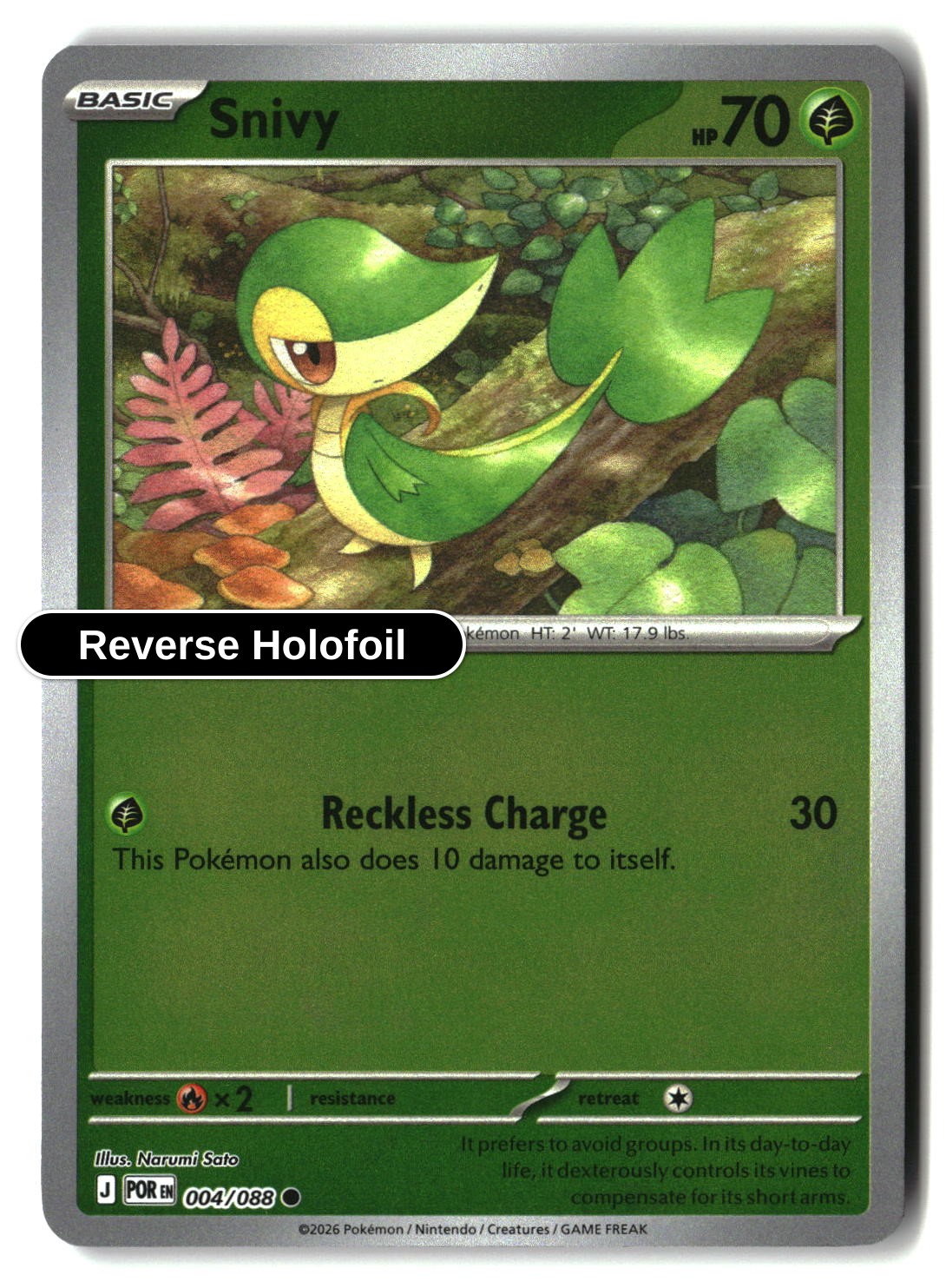 Snivy - 004/088 - [POR - ME03: Perfect Order] - Reverse Holofoil