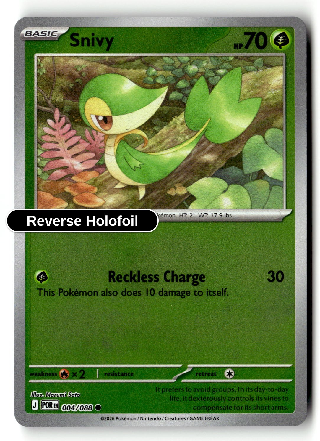 Snivy - 004/088 - [POR - ME03: Perfect Order] - Reverse Holofoil