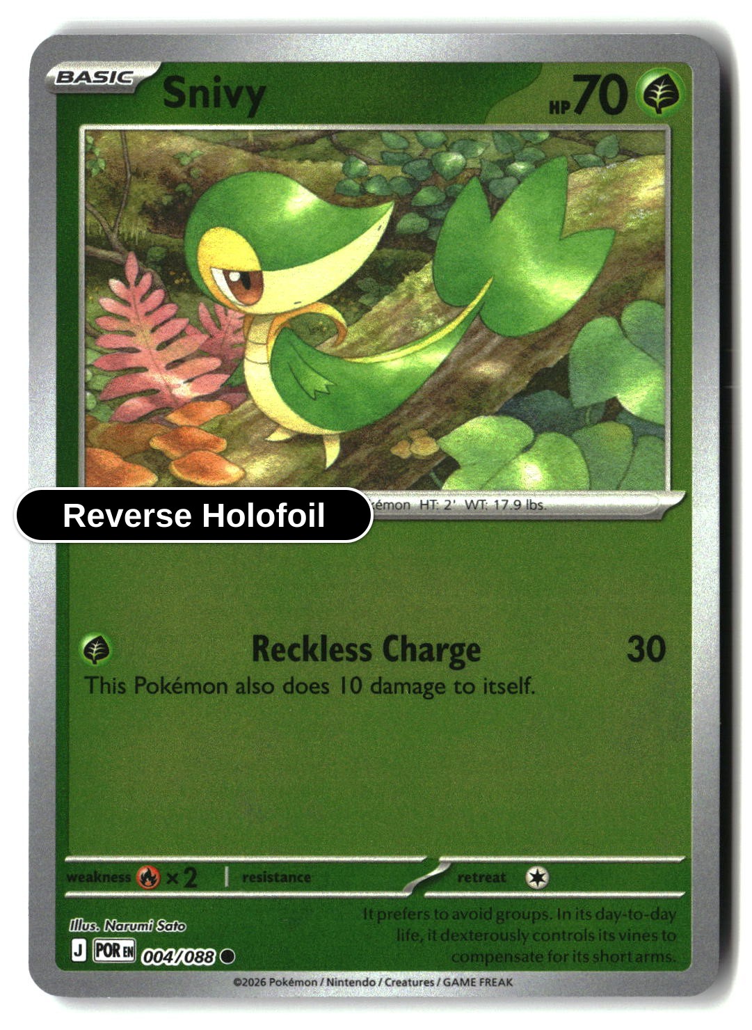Snivy - 004/088 - [POR - ME03: Perfect Order] - Reverse Holofoil