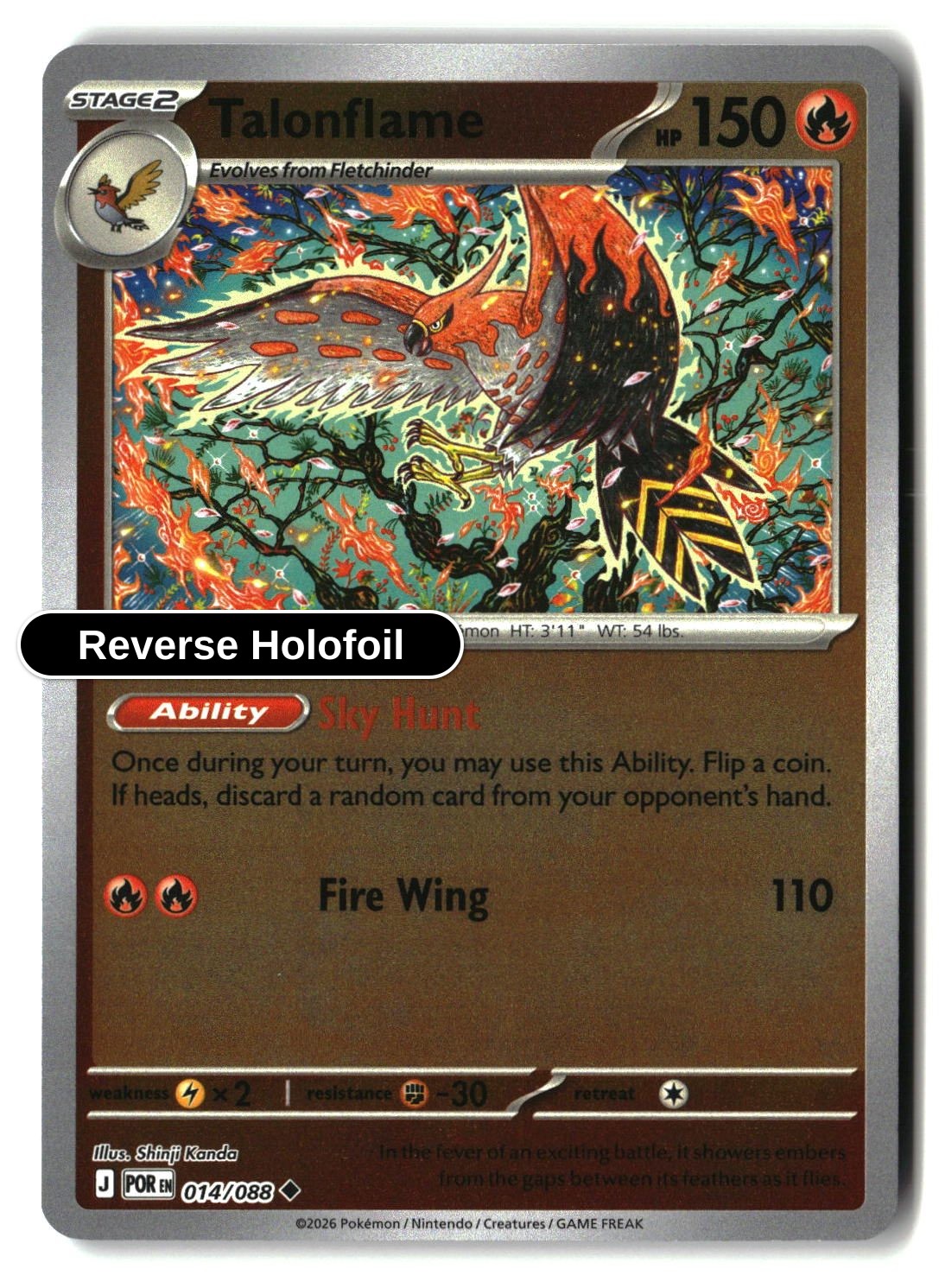 Talonflame - 014/088 - [POR - ME03: Perfect Order] - Reverse Holofoil
